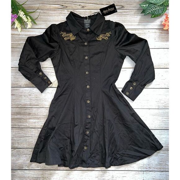 Harry Potter Marauder's Map Long-Sleeve Collared Dress (Med) - Picture 2 of 10